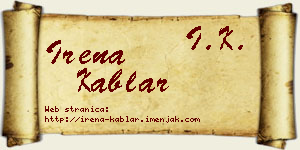 Irena Kablar vizit kartica